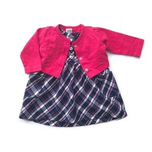 3M Carter’s Baby Girl Plaid Dress & Cardigan